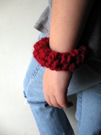 the Bangle in cranberry red.