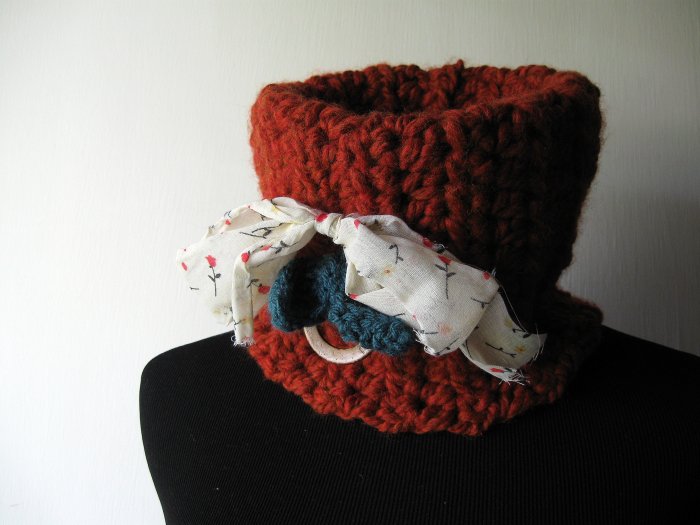 the sunset spice cowl. OOAK.