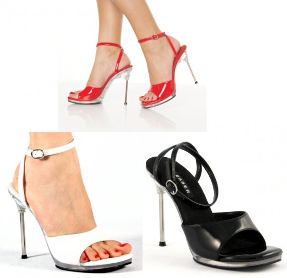 "Chic" - Women's Stiletto Open Heel Shoes with Ankle Strap