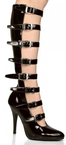 Seduce - Seduce - Women's Open Front Knee High Boot with Multiple Buckles
