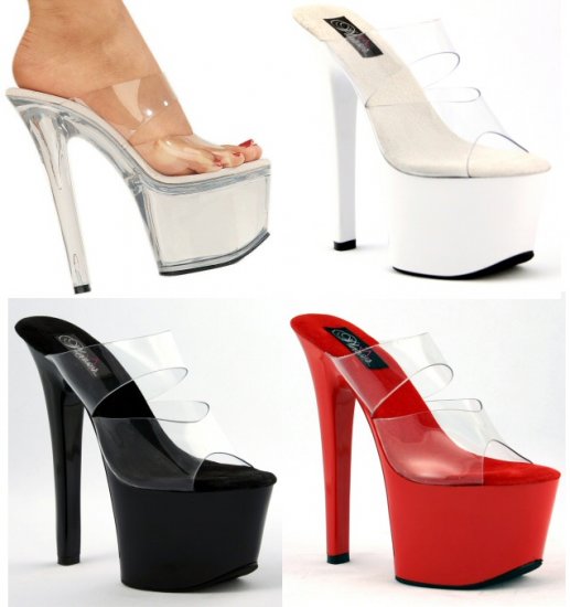 "Sky" - Women's Clear Strap Platform Spike Heel Shoes