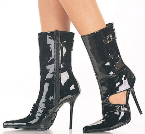 Milan - Women's Ankle Boots with Side Buckles and Cut-Out