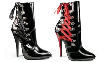 Domina - Women's Ankle Boot with Side Lace Up Ribbon