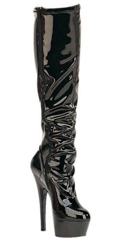 Kiss - Women's Knee High Boots with Wrinkled Front