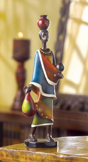 AFRICAN MOTHER W/BABY FIGURINE---Item #: 37882