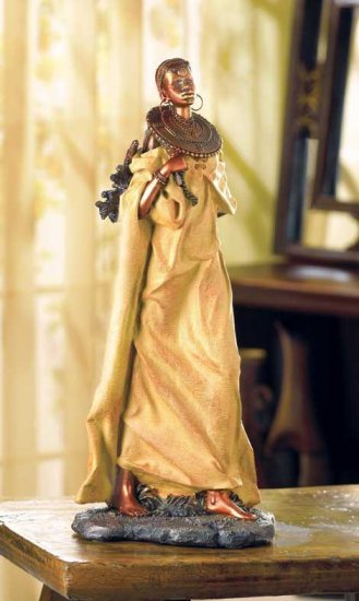 MASAI WOMAN W/FIREWOOD FIGURE---Item #: 37913