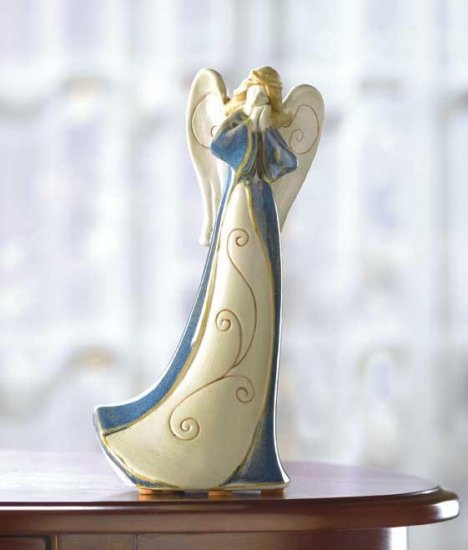 HOMESPUN PORCELAIN ANGEL FIG---Item #: 38080