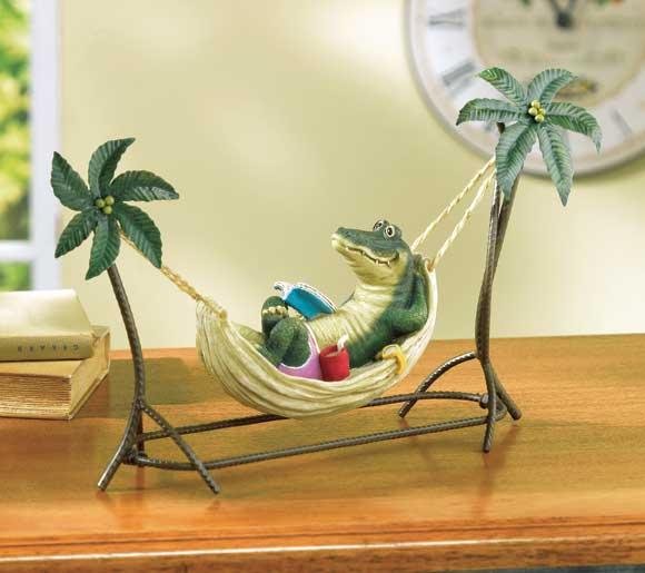 CROCODILE IN HAMMOCK FIGURINE---Item #: 38000