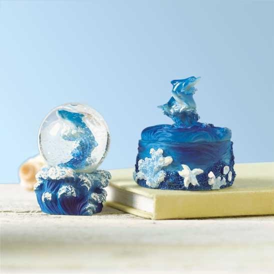 DOLPHIN MINI SNOWGLOBE/BOX SET---Item #: 37112