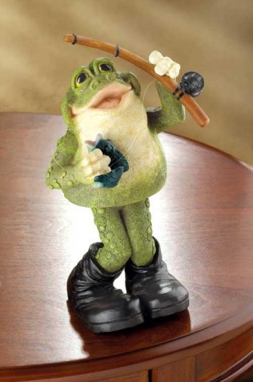 FROG W/FISHING POLE WOBBLE FIG---Item #: 37008