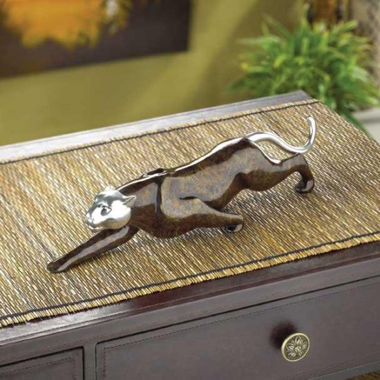 FAUX MARBLE PANTHER STATUE---Item #: 38428