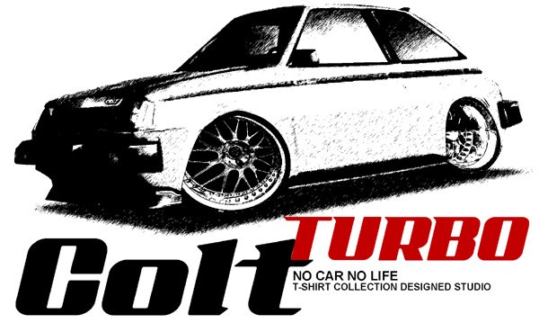 Dodge Colt TURBO 1984 2 draw Car Tees