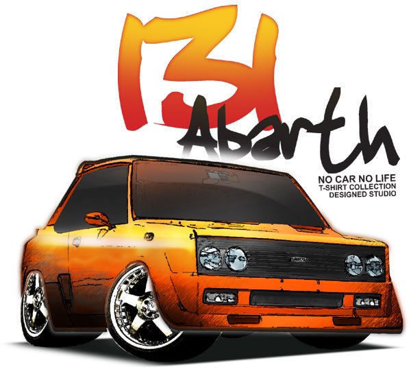 Fiat 131 Drawing Car Tees