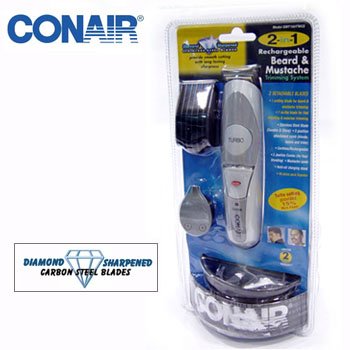 CONAIR RECHARGEABLE 2-IN-1 BEARD & MUSTACHE TRIMMING SYSTEM