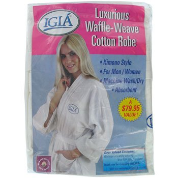 IGIA LUXURIOUS WAFFLE-WEAVE COTTON ROBE