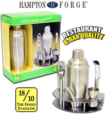 HAMPTON SILVERSMITHS 7-PC BAR CADDY SET