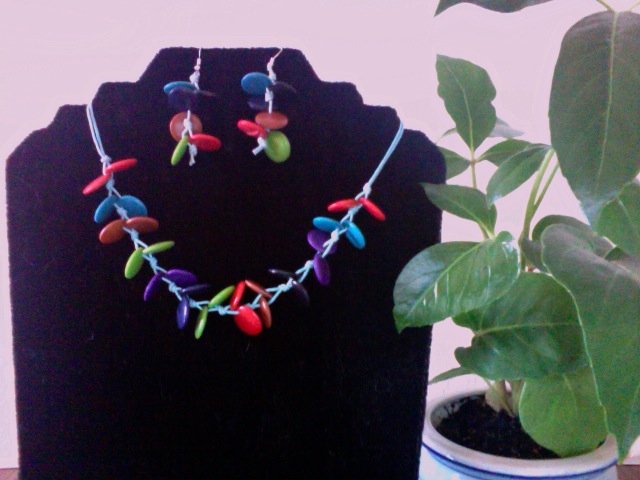Necklace & Earrings- Multicolor