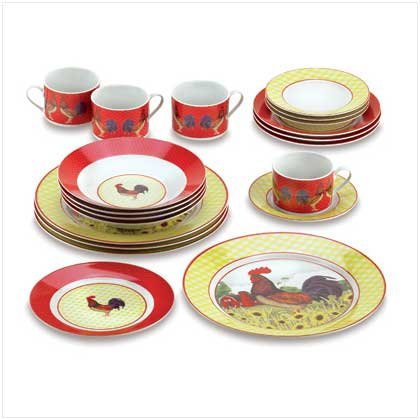 COUNTRY ROOSTER DINNERWARE SET~on sale $10.00 off & free shipping~