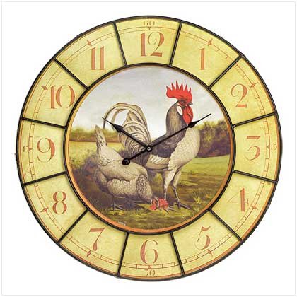 OVERSIZED ROOSTER CLOCK (FREE SHIPPING)
