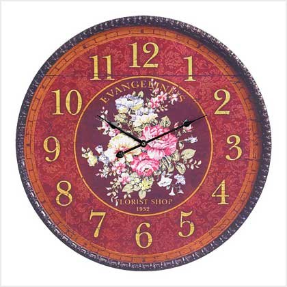 OVERSIZED FRENCH FLORAL CLOCK (FREE SHIPPING)