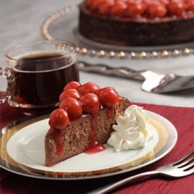 FUDGEY CHEESCAKE W/ CHERRY SAUCE ~ YUMMY!!! ~
