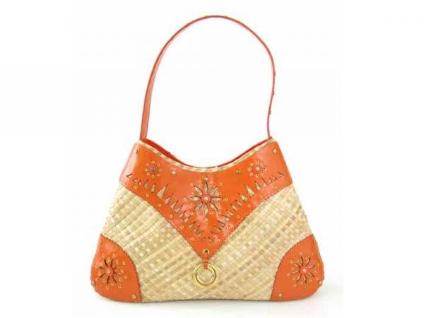 Antibes - Hobo Bag w/ Gold Metal Stud Embellishment