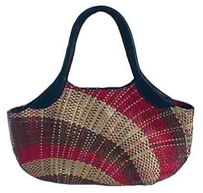 Samantha - Hobo Bag w/ Leather Handle and Center Zip Divider
