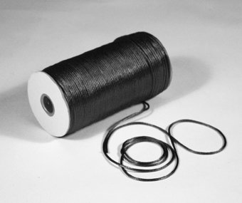 1/8" Black Satin Rat Tail Cord - 200 yds