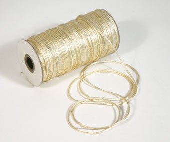 1/8" Ivory-Gold Satin Rat Tail Cord - 200 yds