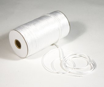 1/8" White Satin Rat Tail Cord - 200 yds
