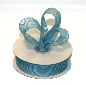7/8" Light Blue Jute Burlap Ribbon - 10 yds