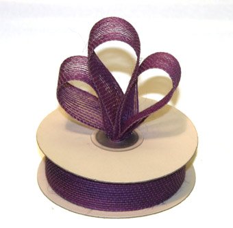 7/8" Purple Jute Burlap Ribbon - 10 yds