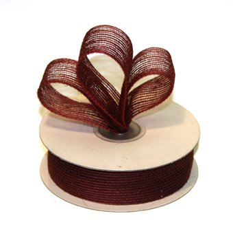 1-1/2" Wine Jute Burlap Ribbon - 10 yds