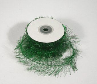 1-1/2" Emerald Wired Eyelash Ribbon - 10 yds