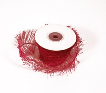 1-1/2" Red Wired Eyelash Ribbon - 10 yds