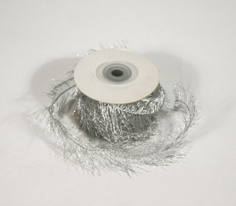 1-1/2" Silver Wired Eyelash Ribbon - 10 yds