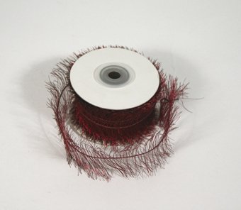 1-1/2" Wine Wired Eyelash Ribbon - 10 yds