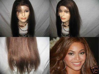 100% REMI INDIAN FULL LACE WIG LIGHT YAKI 16" #1B, #2 WITH HIGHLIGHTS