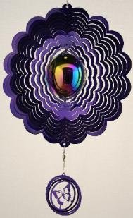 Purple Gazingball With Butterfly