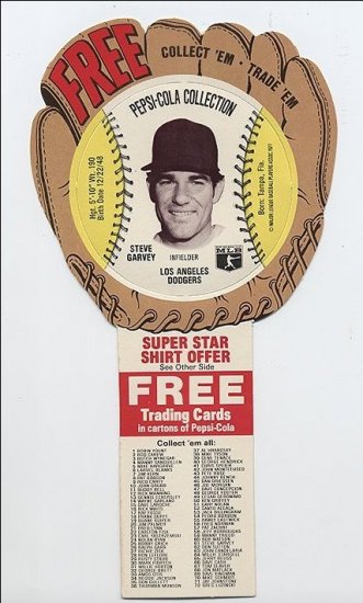 1977 Steve Garvey Pepsi Cola Baseball Glove Disc Mint!