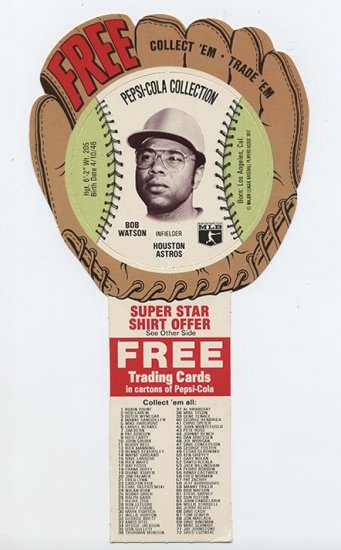 1977 Bob Watson Pepsi Cola Baseball Glove Disc