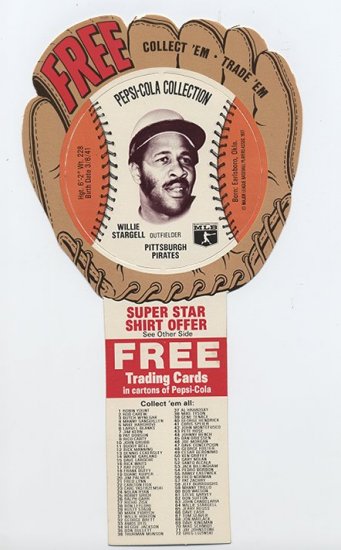 1977 Willie Stargell Pepsi Cola Baseball Glove Disc