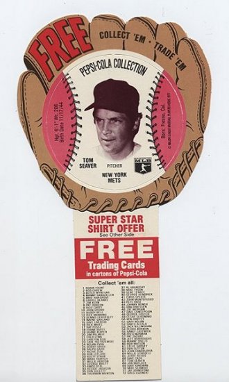 1977 Tom Seaver Pepsi Cola Baseball Glove Disc Mint!