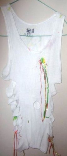 Cut Up White Tank