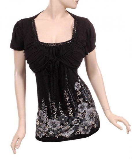 Womens Blouse Top Shirt Plus Size 1x Free Shipping Brand New Black