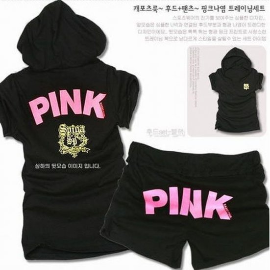 ''Pink'' Top and Shorts in Black