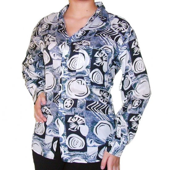 Women's Pattern 100% Silk Blouse (M, Item# 111)