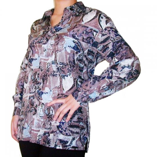 Women's Pattern 100% Silk Blouse (XL, Item# 105)