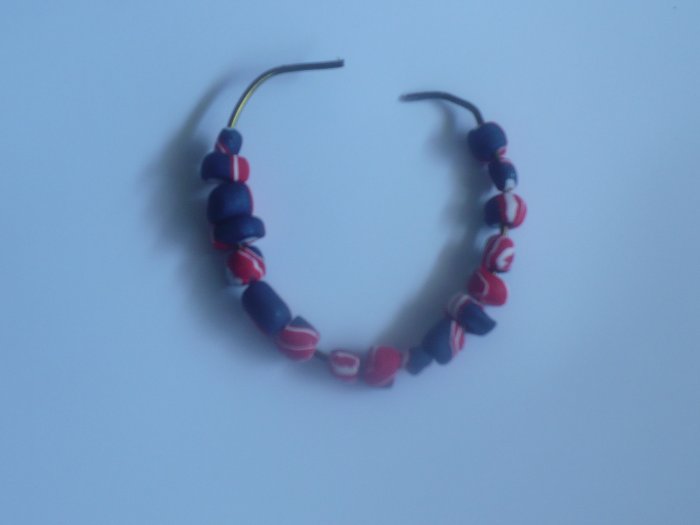 red, white ,and blue bracelet matches Barack Obama logo.necklace