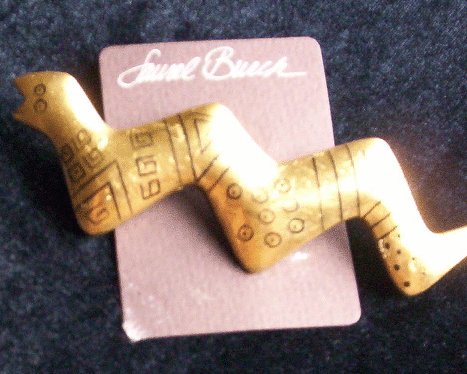 Large Laurel Burch Snake Brooch Signed & Dated